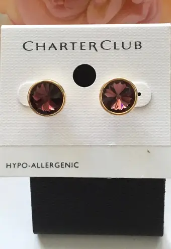 Charter Club Crystal studs purple