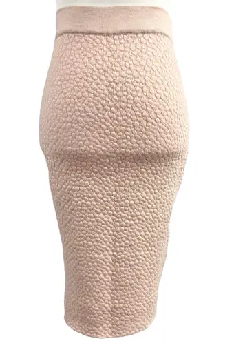 Lucy Paris New Pebble Textured Knit Stretch Pencil Skirt Pale Pink