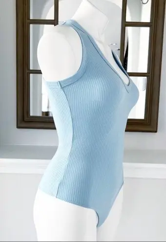 Drew Anthropologie’s Thong Bodysuit Ribbed V-Neck Top Size S NWT $136.00