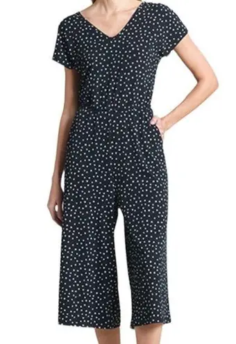 NWOT Clara Sun Woo Crop Jumpsuit Black White Dot Size Petite Small