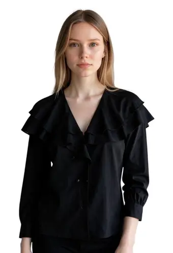 Lillie Rubin Silk Blouse Black Size M Vintage Size M