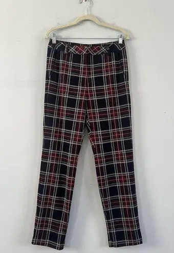 J. McLaughlin NWT Stewart Royal Tartan Plaid Navy High Rise Pants