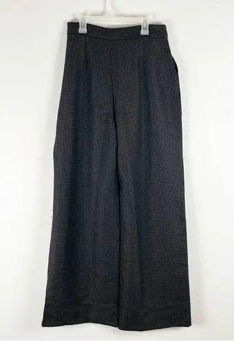 Nasty Gal  Gray Checkered Super Wide Leg High Rise Trouser Pants, Size 6