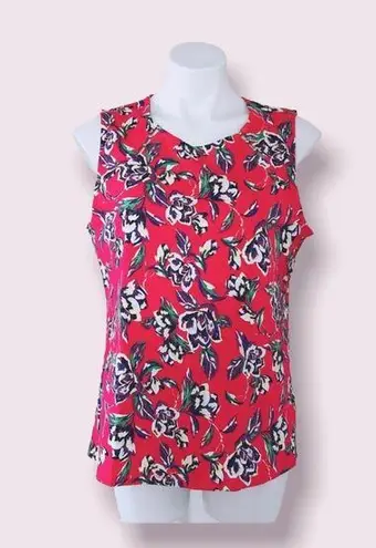 Rafaella Sportswear Floral Top Cotton Tank Knit Size XL NWT $43.00