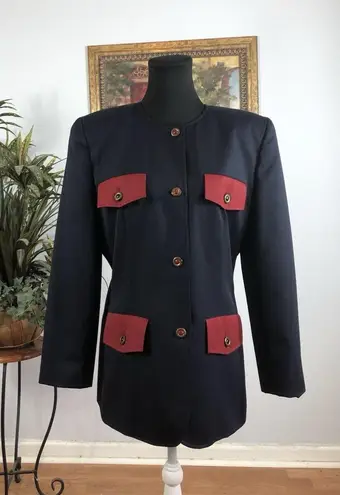 Harve Bernard Women Military Style Jacket Size8 Lined 100% Wool Clueless Preppy Size 8