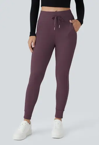Halara Softlyzero HighWaisted Drawstring Full Length Joggers Dusky Purple L P
