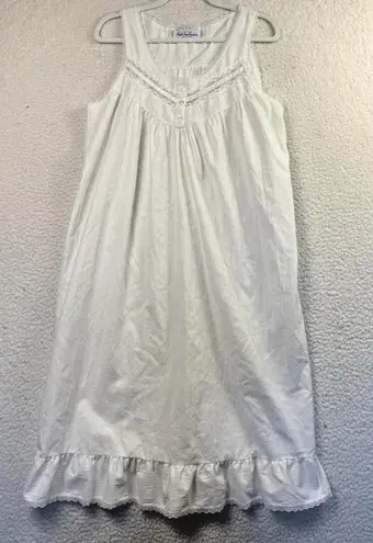Night Time Creations Nightgown Womens Small White Lace Trim Ruffle Hem Made USA