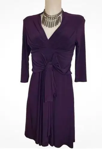 Jessica Howard Vtg Sz 6P Purple Tie Front Fit & Flare Retro Skater Flowy Dress