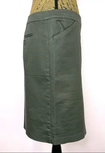 New York & Co. Stretch Twill Khaki Pencil Skirt Olive 6