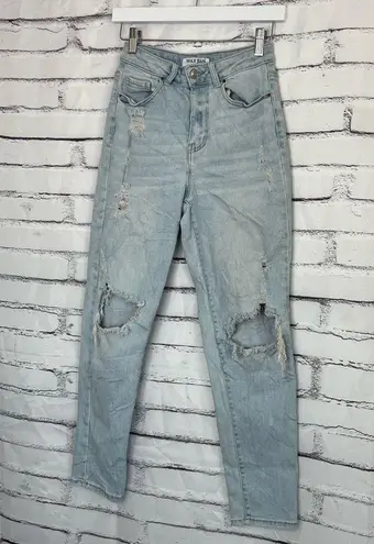 Wax Jean Collection Straight Leg Jeans Light Wash Distressed 3/26 Y2K Vintage