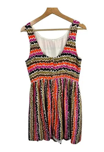 Trina Turk  Womens size 10 Fiesta Stripe Esperanza Silk Colorful Mini Dress