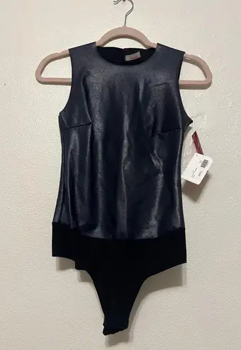 Commando NWT  faux leather body suit navy