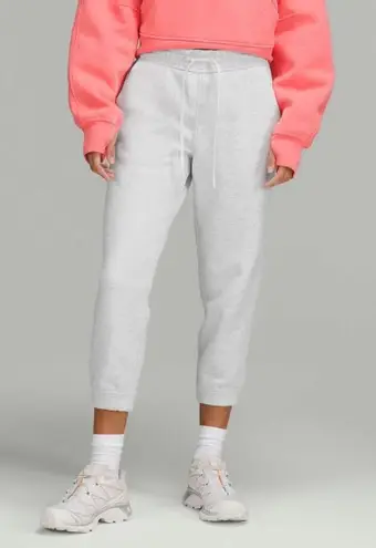 Lululemon  Loungeful High Rise Cropped Jogger
Heathered Ultra Light Grey Size 14
