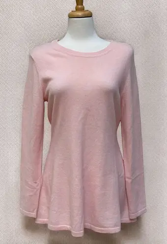 Isaac Mizrahi 100% Cashmere Sweater Tunic Sz S Pastel Pink Crew Neck Preppy Soft