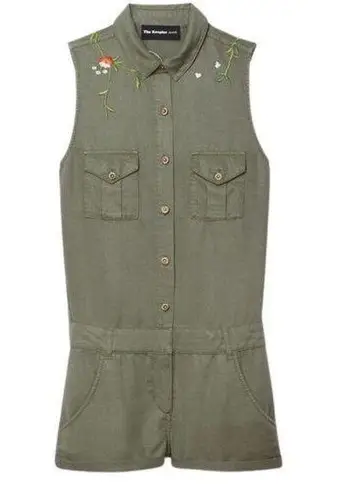 The Kooples | Khaki Embroidered Romper | Size XS