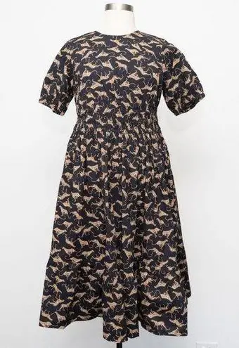 Leota . Faye Cheeta Print Poplin Cotton Dress.