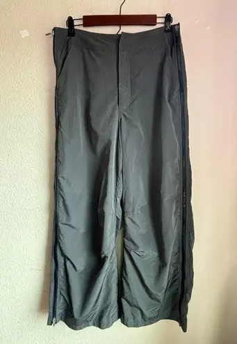 Free People Movement Nova Gray Lined Zip Up Wide Leg High Rise Athletic Pants M Size M