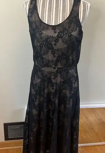 Rolla Coster  black lace over beige lining, high-low dress, Size Large - Image 1