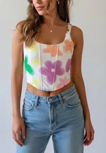 With Jean WITH JÉAN Cindy Corset, Viola Tricolour, Large