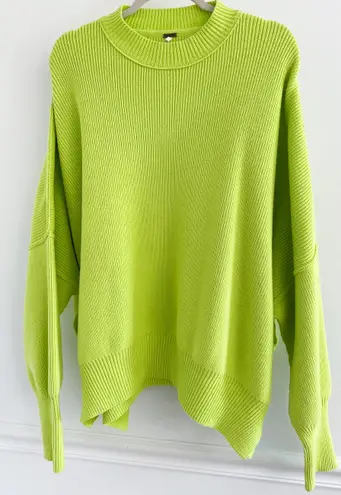 Free People Easy Street Citron Green Oversized Sweater