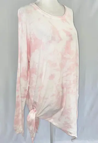 Cloth by Design New Convertible Side Slit Sweater Tie Dye Pink White