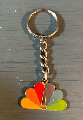 Vintage/Rare NBC Peacock Logo Keychain Red