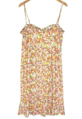Hutch ANTHROPOLOGIE Women’s Sweetheart Yellow Flower Midi Dress XL