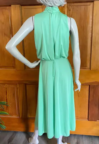 Vintage 70s Green Sleeveless Blouson Dress St Patrick’s Day XS/S