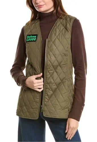Barbour NWT x Ganni Collab Betty Reversible Vest Green size US10 UK14