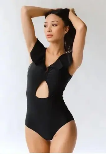 ALBION FIT NWT Black The Diana One-Piece Swimsuit Size Medium