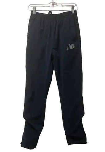 New Balance  Running Wind Pants Size Small Blue Zippered Ankles Pockets Athletic