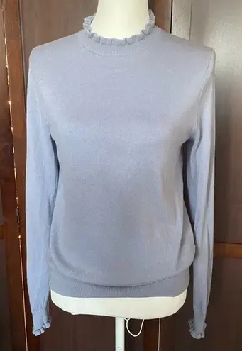 Boden | River Lara Ruffle Mock Neck Pullover Sweater Purple Size 6