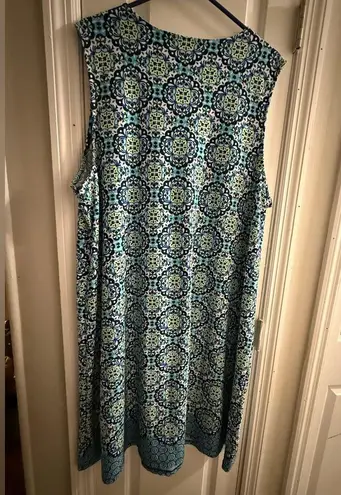 kim rogers Curvy Blue and White Patterned Dress