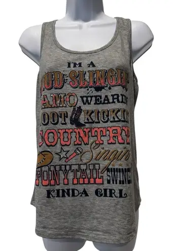 Graphic RANSOM Tank Top Size M Country Western Concert Coastal Cowgirl Fun Gray Size M