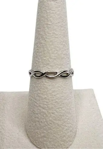 Sterling Silver 925 Twisted Infinity Band Ring Classic Simple