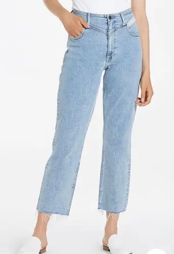 Dear John Denim Jodi Super High Rise Cropped Straight Jeans 30 Blue