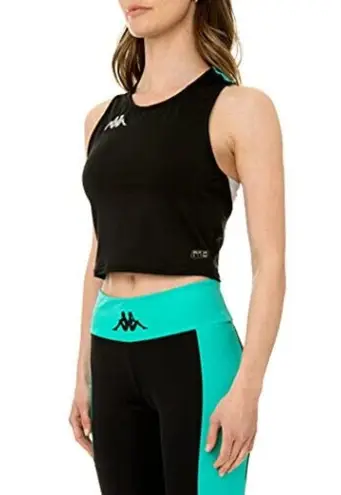 Kappa NEW S Small Open back Kombat System Athletic Tank Top Black/Green/White