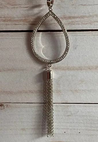 Swavorski Make a Statement W/this Swarovski Crystal Teardrop Tassel Pendant Necklace