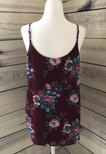 Pink republic Burgundy Floral Patterned Tank Top