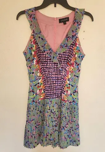 Saloni Amy Fit & Flare Dress Pink Size 6