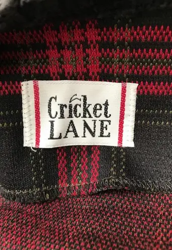 Cricket Lane Red Black Checked Jacket 16 USA Blazer Cardigan Plaid Vintage