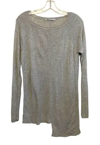 Alexander Wang T Long Sleeve Asymmetrical Sweater Women Size Medium Gray Light