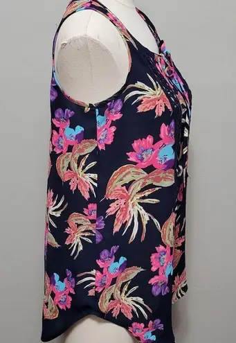 Black Rainn navy floral blouse size small