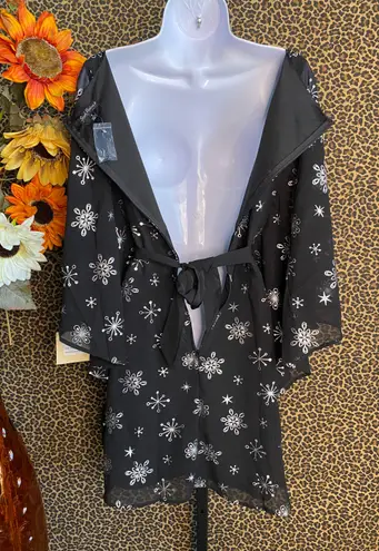Unique Vintage NWT SMAK PARLOUR Black & Silver Snowflake Batwing Dress 3X-LARGE