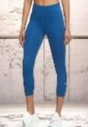 Nike  Womens One Plus Size 3X Mid Rise Cropped Tight Dri Fit Leggings Blue NEW