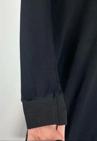 Ermanna Designer Knit Long Sleeve Dress Mother of Pearl Button Back Sz Small Black