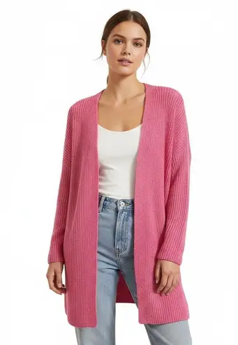 Cozy Casual Cozy Co Cardigan Womens 2X 3X Pink Open Front Slit Knit Ribbed