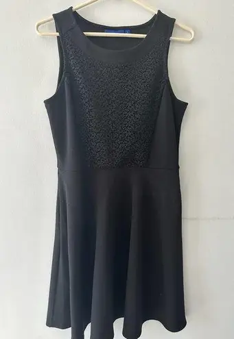 Apt. 9  Dress Sleeveless Lace Scoop Neck Pockets Mini A-line Black Small