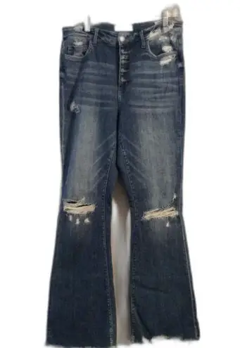 Vervet Flying Monkey Size 30 Destroyed Button Fly Raw Hem Flare jeans Womens 30x33