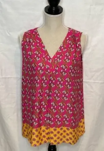 Violet+Claire 71 Violet and Clare Pink Orange Floral Tank Size Large